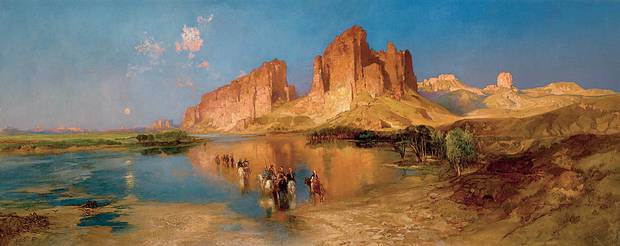 Thomas Moran (1837-1926), The Mirage, 1879, Oil on canvas, 63.8 x 158.4 cm. Orange, Texas, Stark Museum of Art.