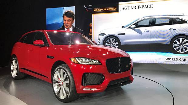 The Jaguar F-Pace is named World Car of the Year at the New York Auto Show.