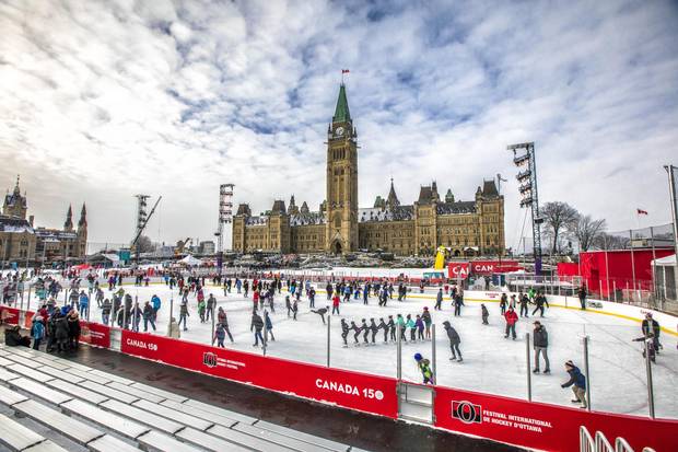 The Canada 150 rink on Parliament Hill in Ottawa.