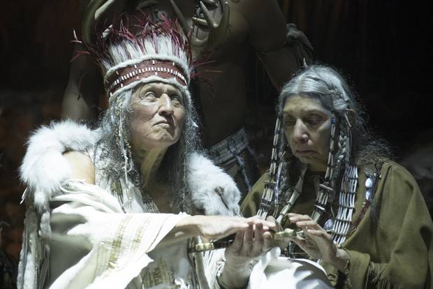The film Hochelaga makes a big effort to portray of contacts between Iroquoian peoples and those of New France as entirely loving or benign. The negative side of this history is ignored.