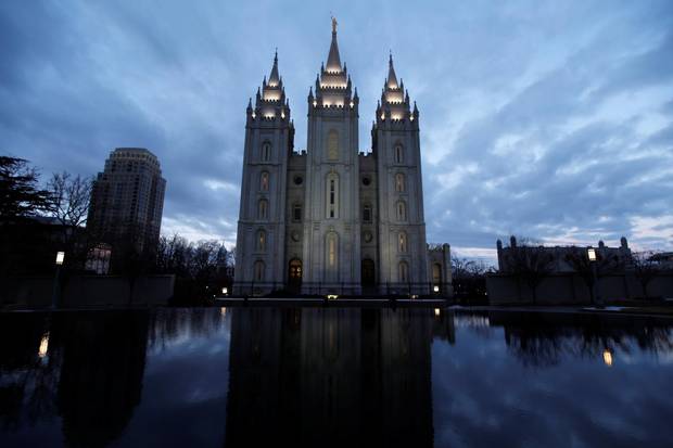 The Mormon Temple in downtown Salt Lake City, Utah.
