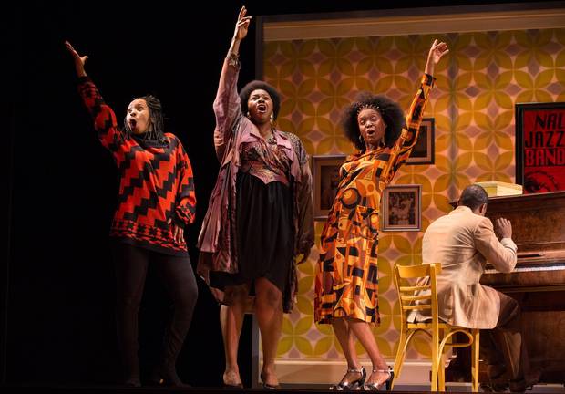 Left to right: Saccha Dennis, Janelle Cooper and Jewelle Blackman took the stage in Toronto for Sousatzka, which opened at the Elgin Theatre this week.
