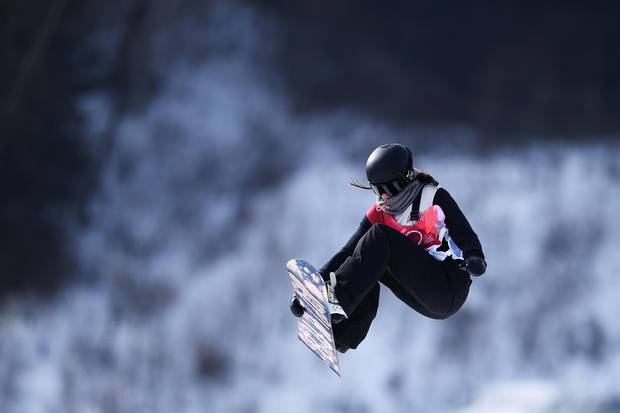 Spencer O'Brien of Canada competes during the Snowboard Ladies' Big Air Qualification on day 10 of the PyeongChang 2018 Winter Olympic Games at Alpensia Ski Jumping Centre on February 19, 2018 in Pyeongchang-gun, South Korea.