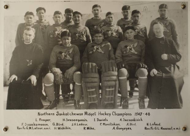 Sasakamoose’s midget hockey team from Duck Lake made it to the provincial championships in 1947-48, but lost in the finals.