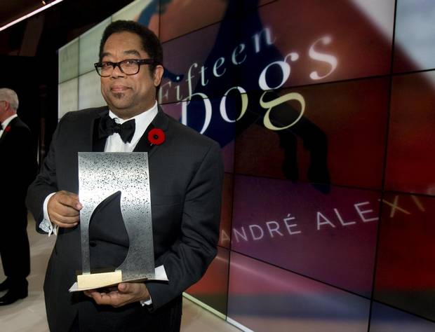 Andre Alexis poses after winning the Scotiabank Giller Prize in 2015.