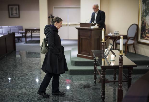 Vancouver homeless advocate Judy Graves attends a memorial service for Joerg Yogi Brylla on Dec. 5, 2014.