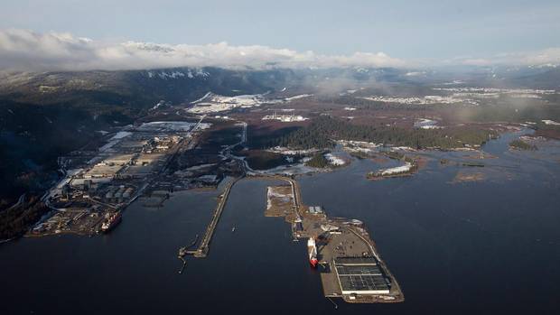 Douglas Channel, the proposed termination point for an oil pipeline in the Enbridge Northern Gateway Project, is pictured in an aerial view in Kitimat, B.C., on Tuesday January 10, 2012.