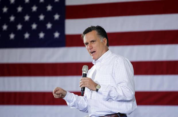 Mitt Romney speaks at a campaign rally in Dubuque, Iowa, on Jan. 2, 2012.