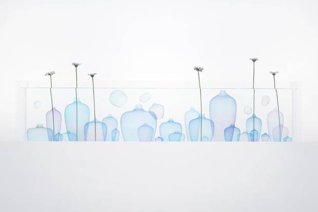 Nendo's Jellyfish vases are made of silicone.