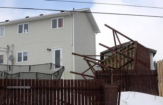 In St. John’s, the windy weather blew down structures on people’s properties ...