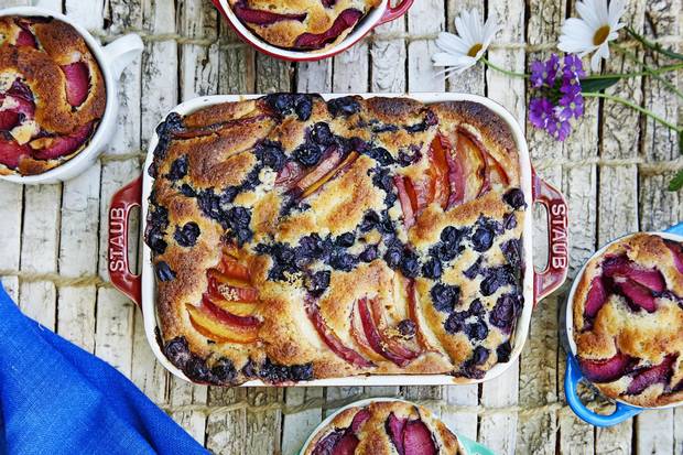 This dessert celebrates summer fruits such as blueberries and peaches while remaining simple enough to defy even the most nervous of bakers.