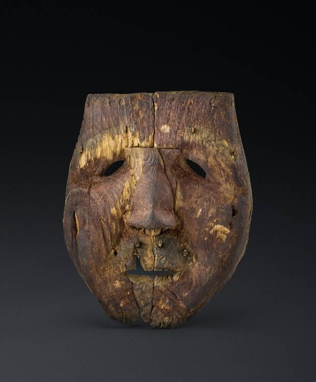 The exhibition in Gatineau features objects, such as wooden face masks and teeth, believed to have been used by shamans for spiritual purposes or during ceremonies.
