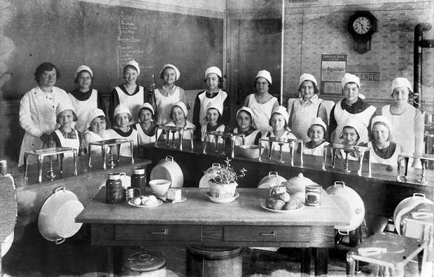 A household science class, 1920s.
