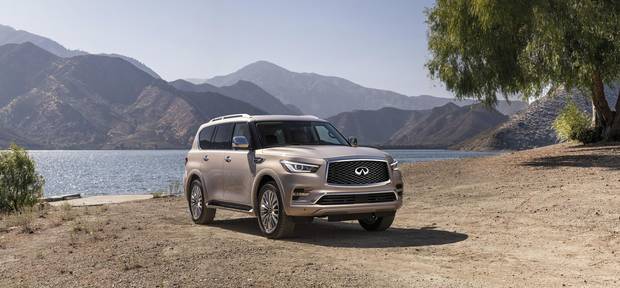 The QX80 features seating for seven.