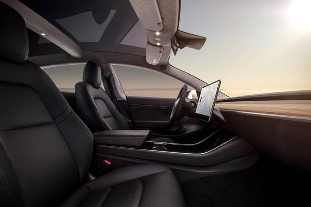 The Model 3's forward field of vision – uninterrupted by knobs, lights and levers – is expansive.