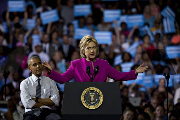 Hillary Clinton and Barack Obama at a North Carolina campaign rally earlier in July. It was their first appearance together on the campaign trail in 2016.