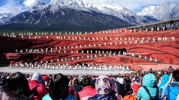 A cultural show in Snow Mountain, Lijiang.