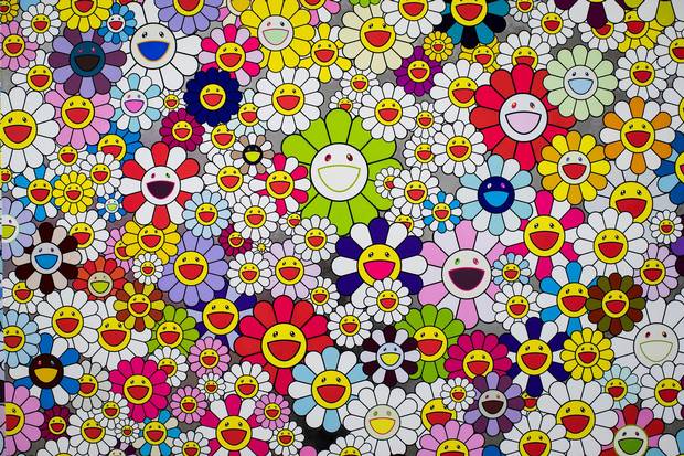 Artwork by Japanese artist Takashi Murakami is seen at the Vancouver Art Gallery. More than 50 works spanning three decades of his career are being shown at the gallery over the next few months.