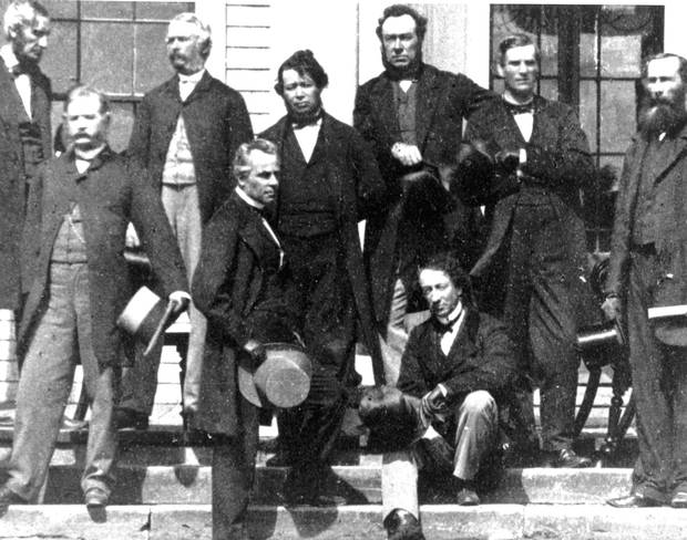 Several of the Fathers of Confederation, photographed at the Charlottetown Conference in September, 1864.