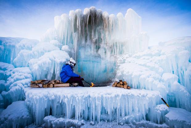 Kirsten Quist is recognized in the open travel category for her photo of a frozen ice formation shot in -30C temperatures in Alberta last winter. 