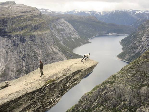 Trolltunga – Norwegian for Troll Tongue – can only be accessed by foot.