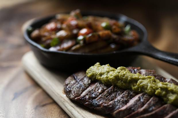 The Rise Eatery’s Steak Your Claim includes a grilled sirloin, mouth-puckering chimichurri sauce, with a side of fries stirred with balsamic soy and, for some reason, Chinese doughnuts.