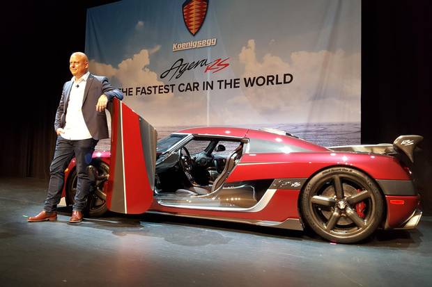 Company owner Christian von Koenigsegg at the Canadian International AutoShow. He’s sold four cars in Canada, two Regeras and two Agera RS1s.