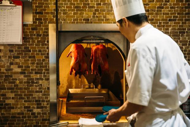 Chang’An Restaurant in Vancouver, which offers a highly-rated Peking duck dish, prepares its menu in a custom, 1.800 kilogram stone oven built into the wall.
