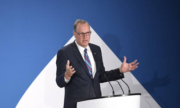 George Cope, president and CEO of BCE, speaks at the company's 2017 annual general meeting.