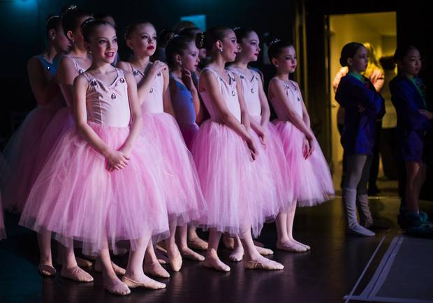 Ballet dancers wait backstage to perform during the 2017 Youth America Grand Prix regional semi-finals, where hundreds of young ballet dancers audition for scholarships, in Toronto.