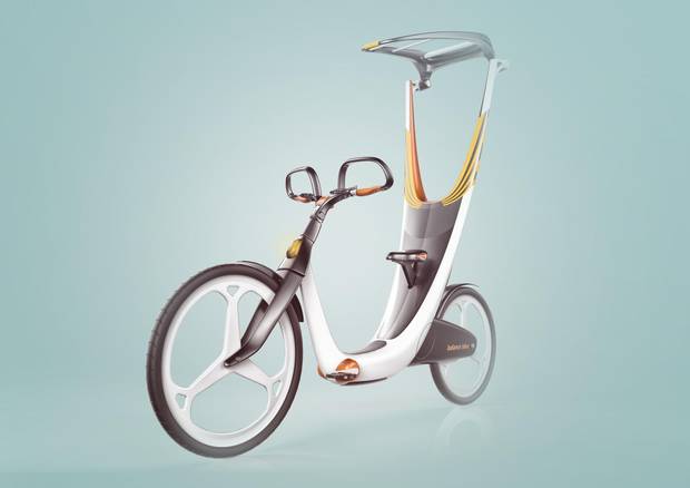 An electric bike that uses a gyroscope to help people with balance problems was featured at last November’s Dubai Design Week.