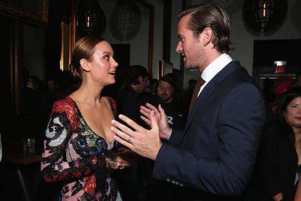 Actors Brie Larson and Armie Hammer attend the 