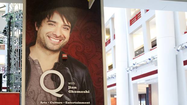 A promotional poster in the hallway of the CBC broadcast centre in Toronto in 2014.