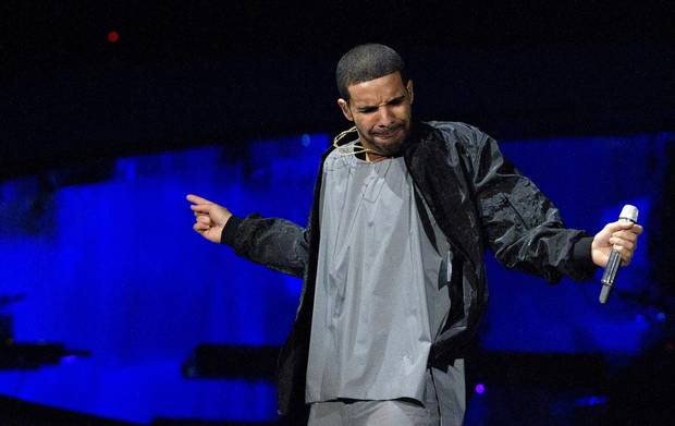 Musical artist and rapper Drake performs at the Air Canada Centre in Toronto on October 24, 2013.