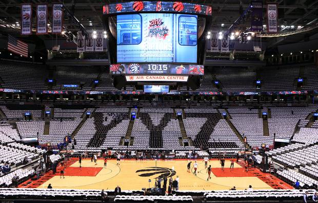 General view of the Air Canada Centre prior to Game Five of the Eastern Conference Semifinals between the Miami Heat and the Toronto Raptors during the 2016 NBA Playoffs on May 11, 2016 in Toronto, Ontario, Canada.