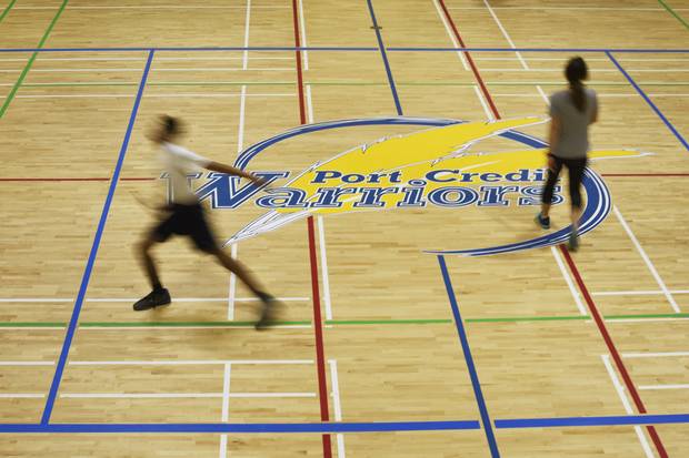 Port Credit Secondary School will be losing this logo at its gym’s centre court.