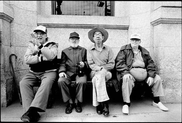 The bench in front of City Hall in Moose Jaw was a popular place to sit. These characters happened to be on the bench watching a parade go by. This became a popular photo because everyone seems to know a friend or relative who ‘looks like one of these guys.’ This image ran across the country in numerous papers.