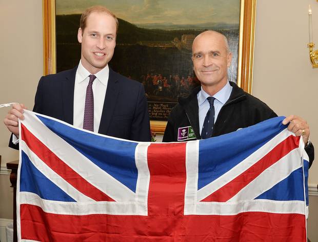 Henry Worsley stands with his patron, Prince William, in October before attempting his Antarctica crossing.
