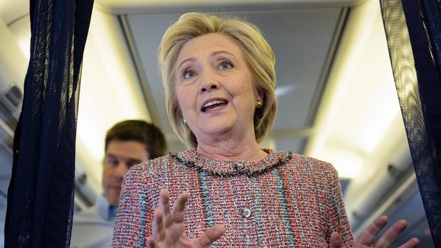 Democratic presidential nominee Hillary Clinton returns to campaigning after her bout with pneumonia at Westchester County Airport on Sept. 15, 2016, in White Plains, N.Y.