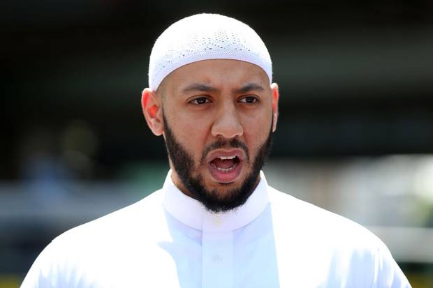 Imam Mohammed Mahmoud gives a statement to the media at a police cordon in Finsbury Park on June 19, 2017.