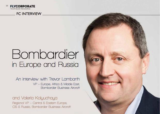 Leaked e-mails obtained by The Globe show that a vice-president in Bombardier’s aircraft division, Trevor Lambarth, seen on the cover of FlyCorporate Magazine, flew to Johannesburg and visited Ajay Gupta in early 2014. Shortly after the meeting, a Bombardier sales director contacted the Guptas to offer them a Global 6000, the company’s top-of-the-line corporate jet.