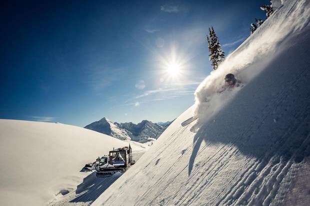 Cat skiing at Chatter Creek, near Golden, B.C.