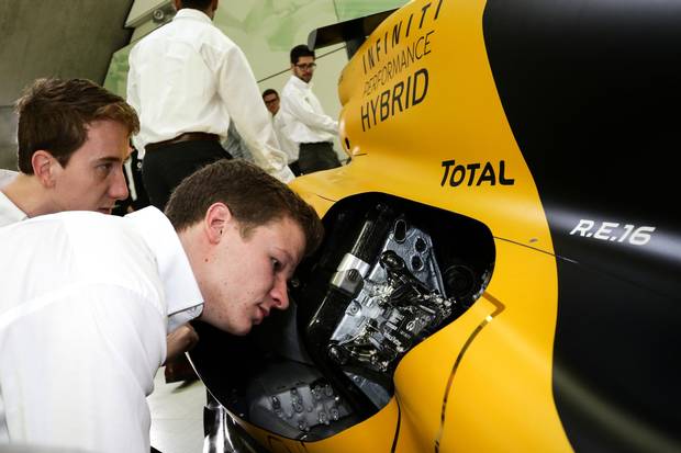 Lamy at work with six other international interns at the Renault Sport Research Facility in the U.K.