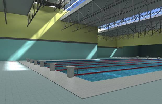 The swimming pool in the new mosque.