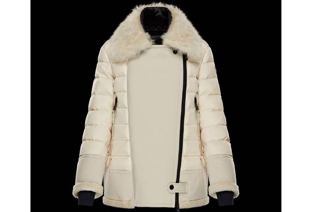 This quilted womens après-ski jacket from Moncler is made with fur and sheepskin. It retails for $4,445.