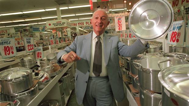Ed Mirvish is pictured at his store in 1999. When his store was in the full flush of its success, Mr. Mirvish received an offer to put an Honest Ed’s in every Loblaws store across the country. On the prospect of business expansion, he said: ‘I won’t know any of my employees because it’ll be too big. And I won’t know my customers. … It doesn’t sound like fun to me,’ son David Mirvish recalls.