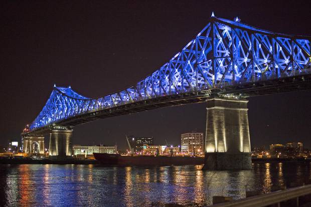 Living Connections is an interactive lighting display on Montreal’s Jacques Cartier Bridge. The $39.5-million project is ‘connected in real-time to big data and social-media networks.’