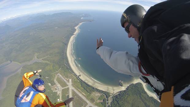 Skydiving instructor Jeff Warden, right, boosts his active lifestyle with a protein drink every morning.