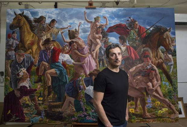Cree artist Kent Monkman, seen in his Toronto studio, will be the grand marshal at this year’s Toronto Pride parade.