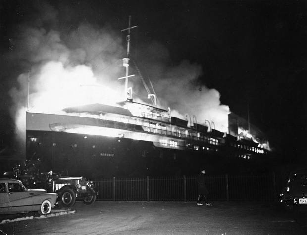 The SS Noronic caught on fire while docked in Toronto Harbour on Sept. 16, 1949. The death toll from the disaster was never precisely determined, but estimates range anywhere from 118 to 139 deaths.